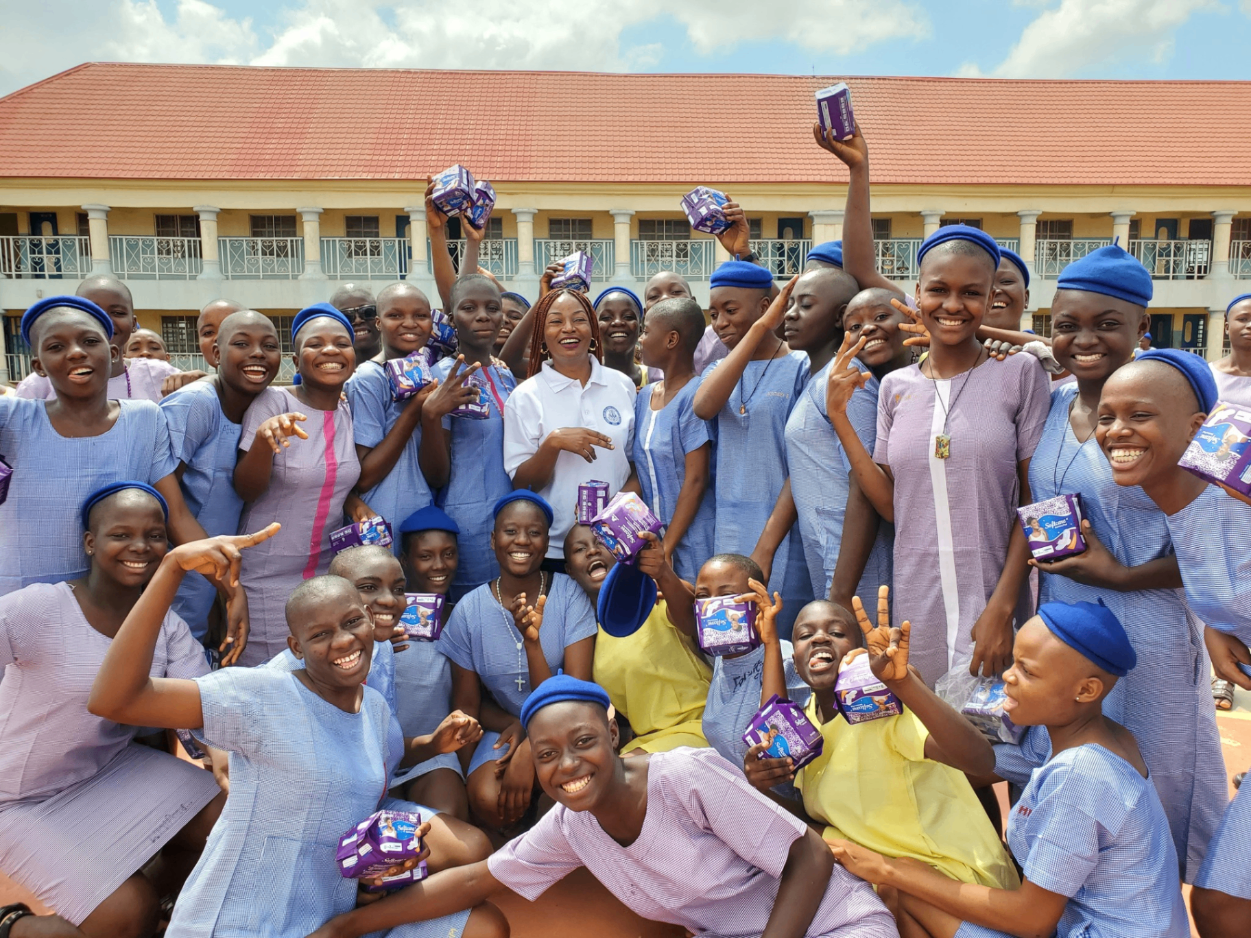 Schoolgirls participating in a support and outreach programme